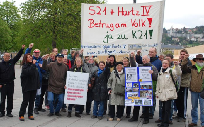 Monday demonstration in Stuttgart, Germany