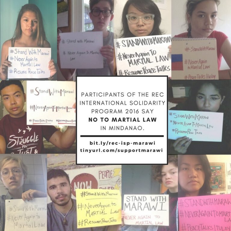 No to martial law in Mindanao – REC International Solidarity Program