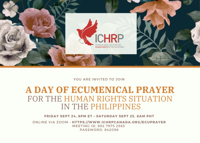 INVITATION: ECUMENICAL DAY OF PRAYER FOR THE PHILIPPINES