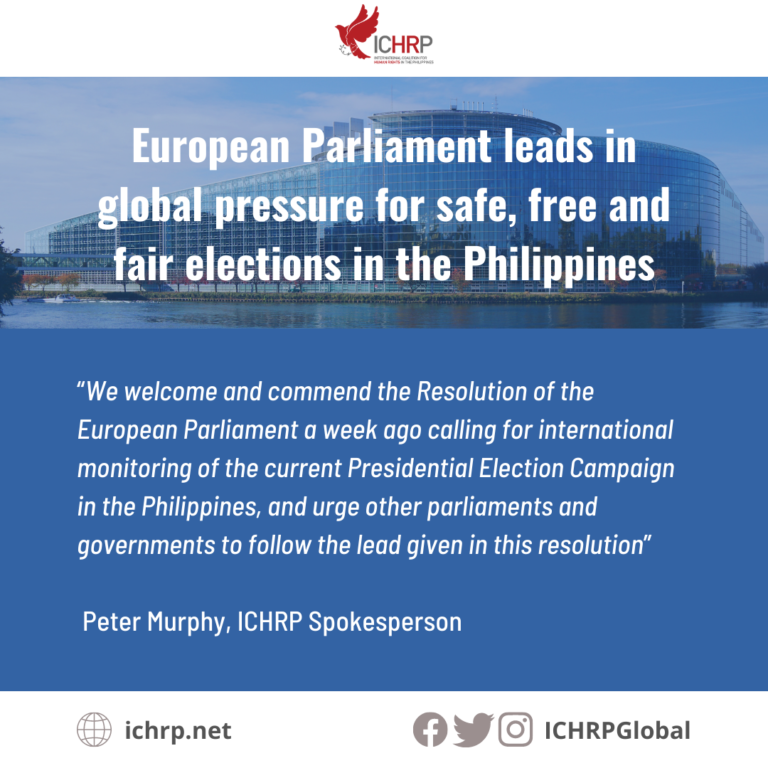 European Parliament leads in global pressure for safe, free and fair elections in the Philippines