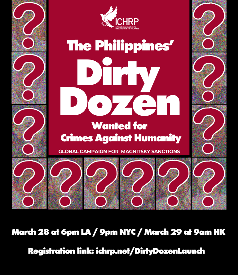 Campaign Launch:  “Dirty Dozen” Campaign to Sanction Philippine Human Rights Violators