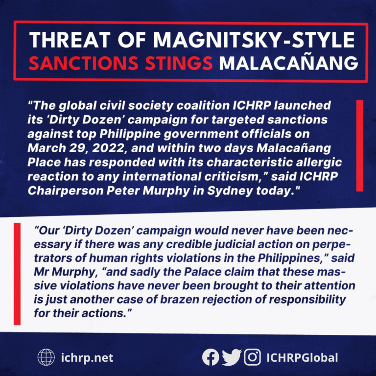 Threat of Magnitsky-style sanctions stings Malacañang