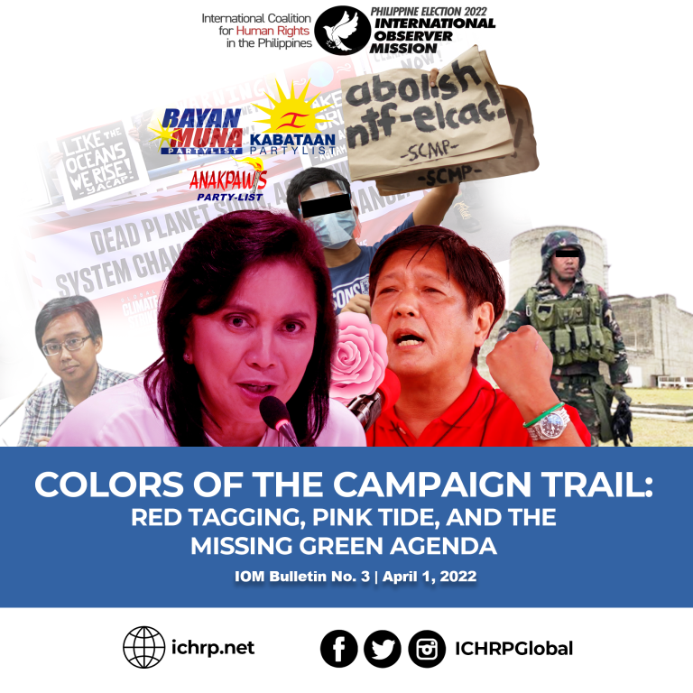 IOM Bulletin No. 3 – Colors of the Campaign Trail: Red Tagging, Pink Tide, and the Missing Green Agenda