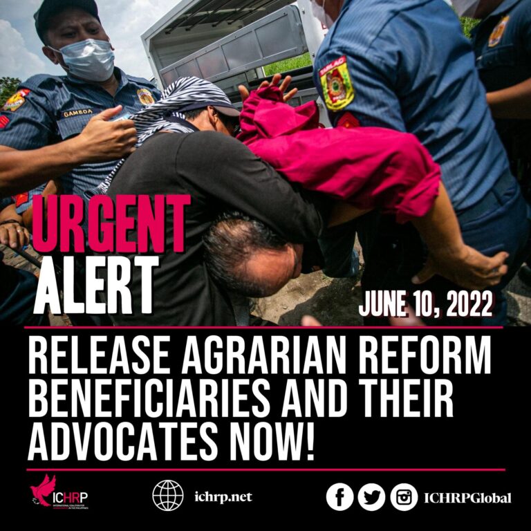 URGENT ALERT: Release agrarian reform beneficiaries and their advocates now!