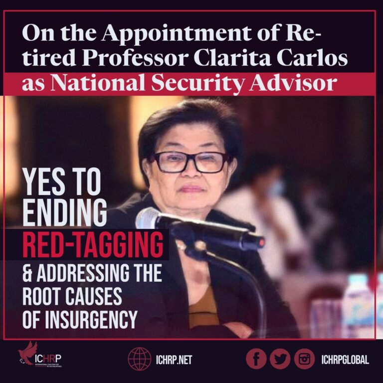 On the Appointment of Ret. Prof. Clarita Carlos as National Security Adviser