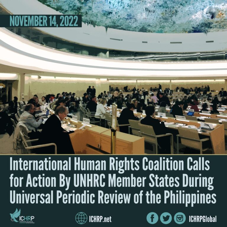 International Human Rights Coalition Calls for Action by UNHRC Member States During Universal Periodic Review of the Philippines