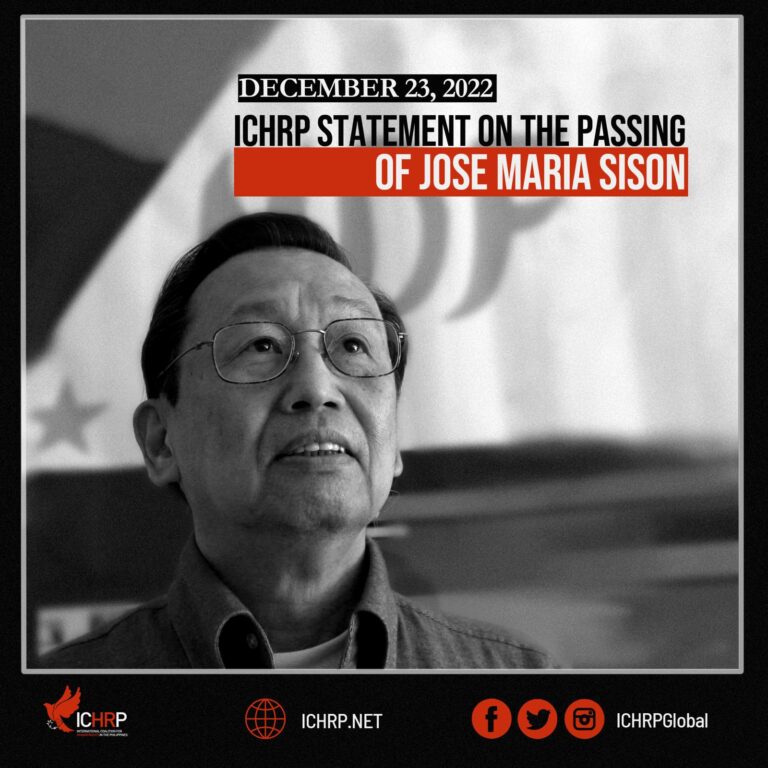 ICHRP Statement on the Passing of Jose Maria Sison