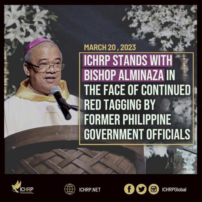 ICHRP Stands with Bishop Alminaza in the Face of Continued Red Tagging by Former Philippine Government Officials 
