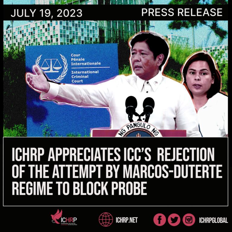 ICHRP Appreciates ICC’s Rejection of the Attempt by Marcos-Duterte Regime to Block Probe