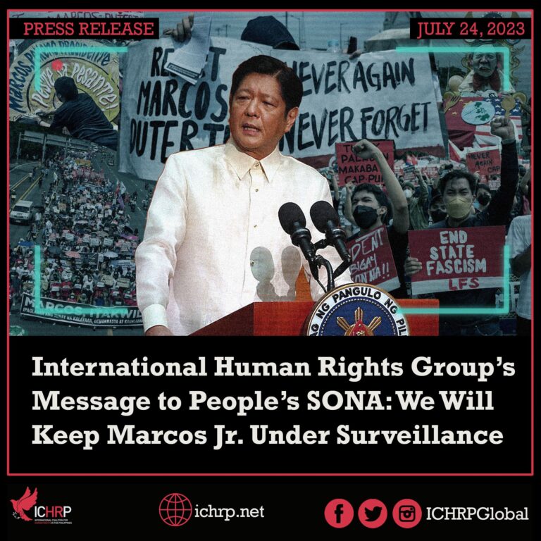 International human rights group message to People’s SONA: we will keep Marcos Jr under surveillance