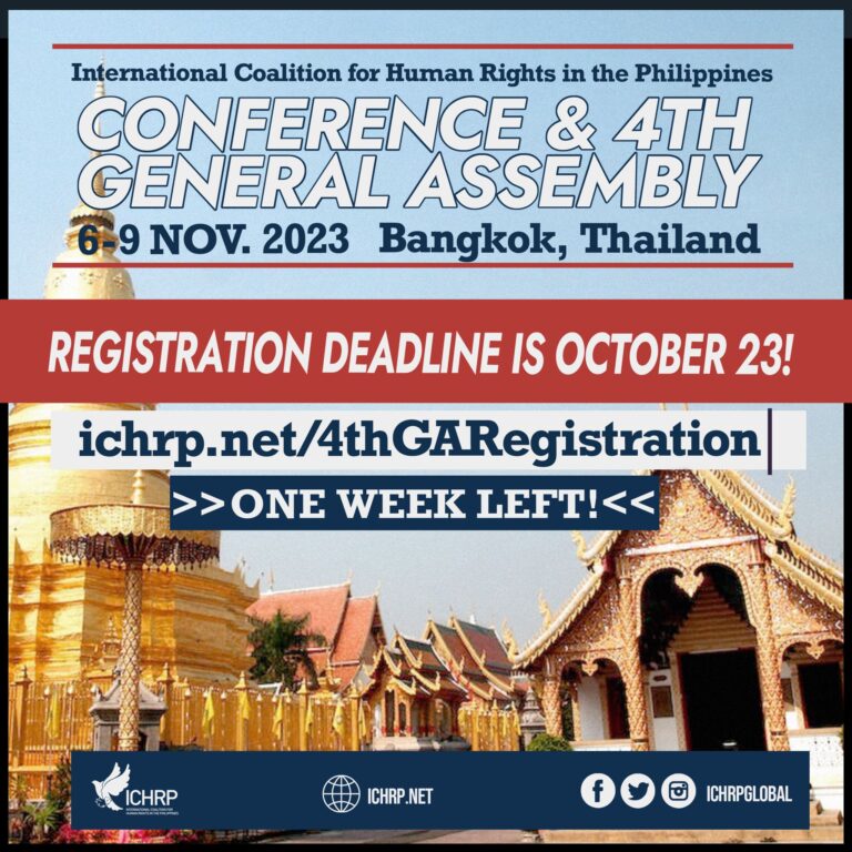 One week left to register for ICHRP Conference and 4th General Assembly