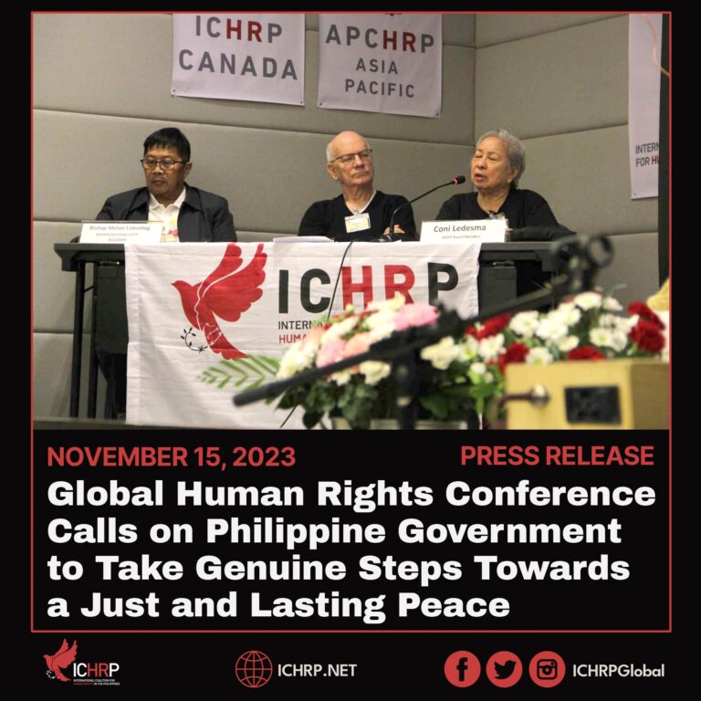Global Human Rights Conference Calls on Philippine Government to Take Genuine Steps Towards a Just and Lasting Peace
