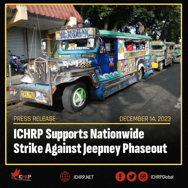 ICHRP Supports Nationwide Strike Against Jeepney Phaseout