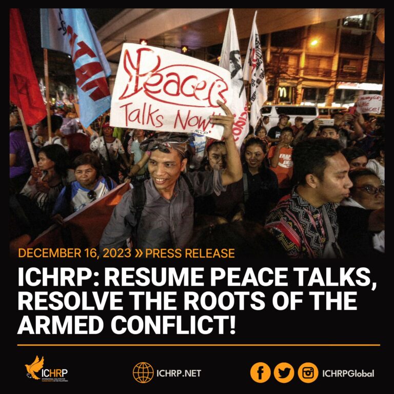 ICHRP: Resume Peace Talks, Resolve the Roots of the Armed Conflict!