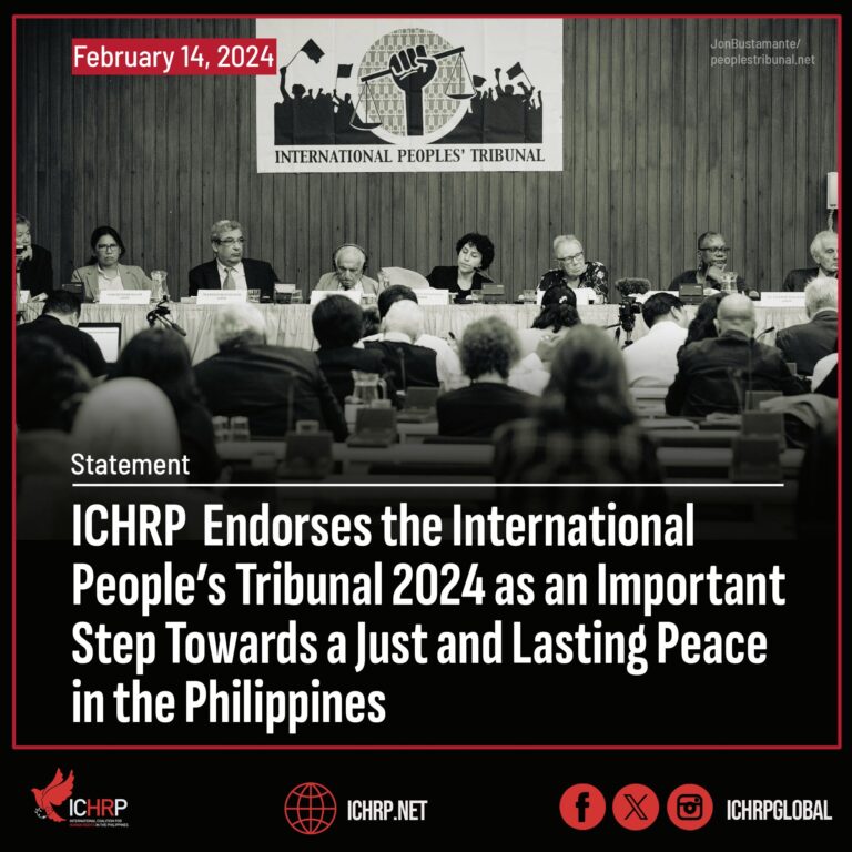 ICHRP endorses the International People’s Tribunal 2024 as an important step towards a just and lasting peace in the Philippines