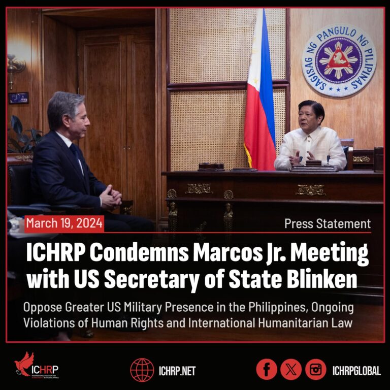ICHRP condemns Marcos Jr meeting with US Secretary of State Blinken