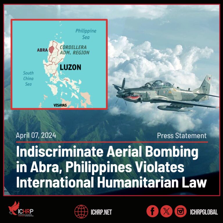 Indiscriminate aerial bombing in Abra, Philippines, violates International Humanitarian Law