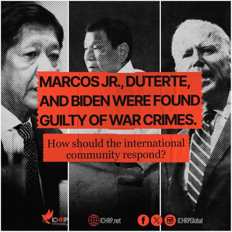 Marcos Jr., Duterte, and Biden were found guilty of war crimes. How should the international community respond?
