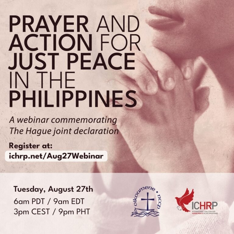 Register now for Prayer & Action for Just Peace in the Philippines: A Commemoration of the Hague Joint Declaration
