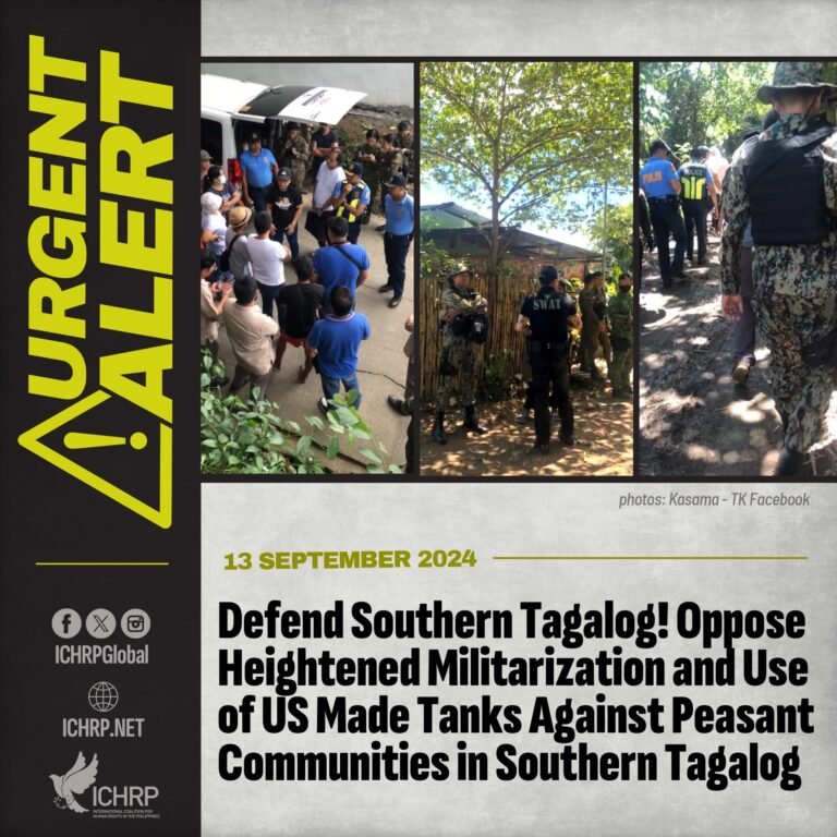 Defend Southern Tagalog! Oppose Heightened Militarization and Use of US Made Tanks Against Peasant Communities in Southern Tagalog Defend Southern Tagalog! Oppose Heightened Militarization and Use of US Made Tanks Against Peasant Communities in Southern Tagalog
