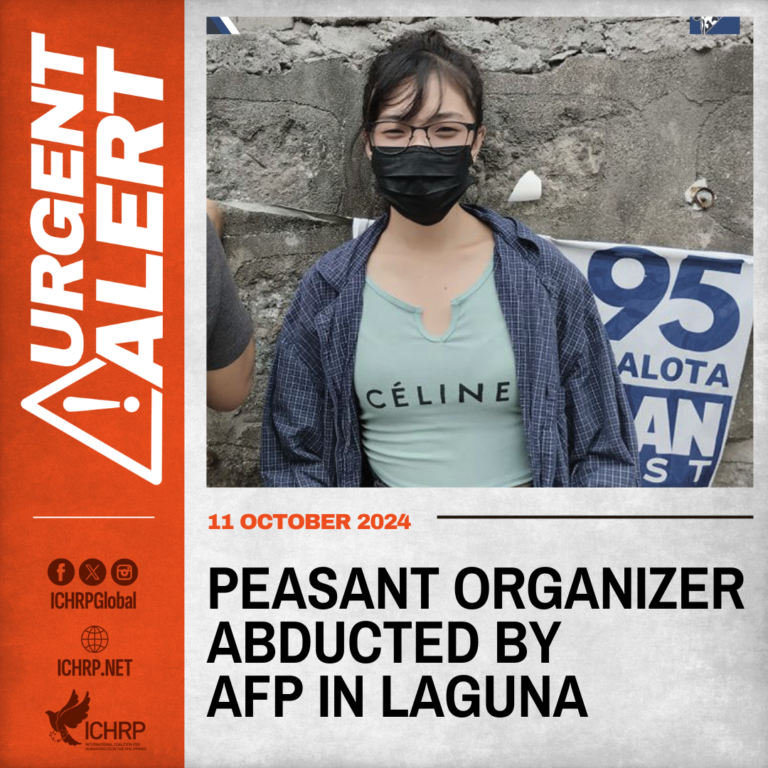 Peasant organizer abducted by AFP in Laguna