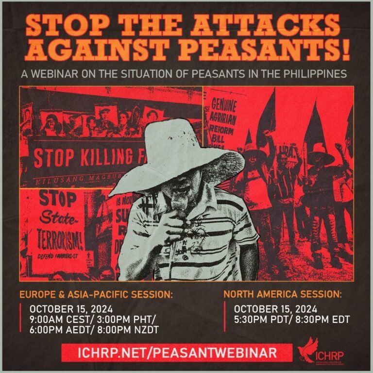 Register now for “Stop the Attacks Against Peasants”: A webinar on the peasant situation in the Philippines