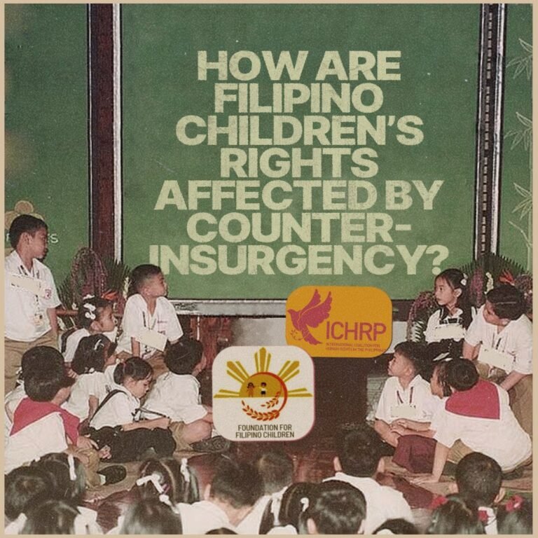 How are Filipino children’s rights affected by counterinsurgency?