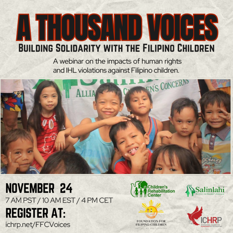 Register now for “A Thousand Voices: Building Solidarity with the Filipino Children”