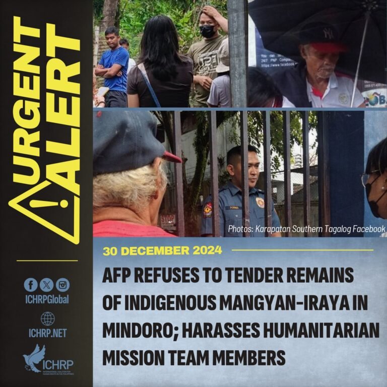 AFP refuses to tender remains of indigenous Mangyan-Iraya in Mindoro; harasses humanitarian mission team members