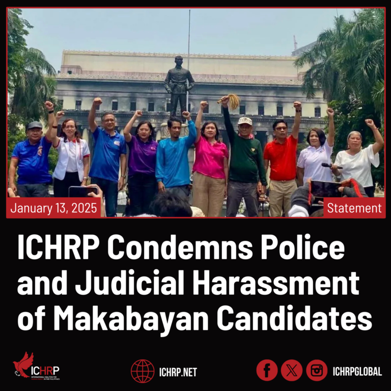 ICHRP condemns police and judicial harassment of Makabayan senatorial candidates