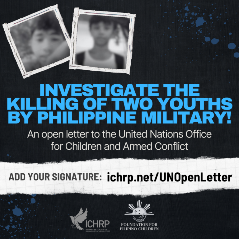 Sign the open letter on the killing of two youths by Philippine military!