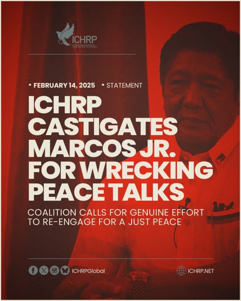 ICHRP castigates Marcos Jr. for wrecking peace talks