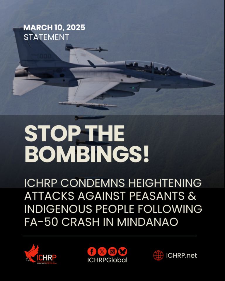 ICHRP Condemns Heightening Attacks Against Peasants & Indigenous People Following FA-50 Crash in Mindanao