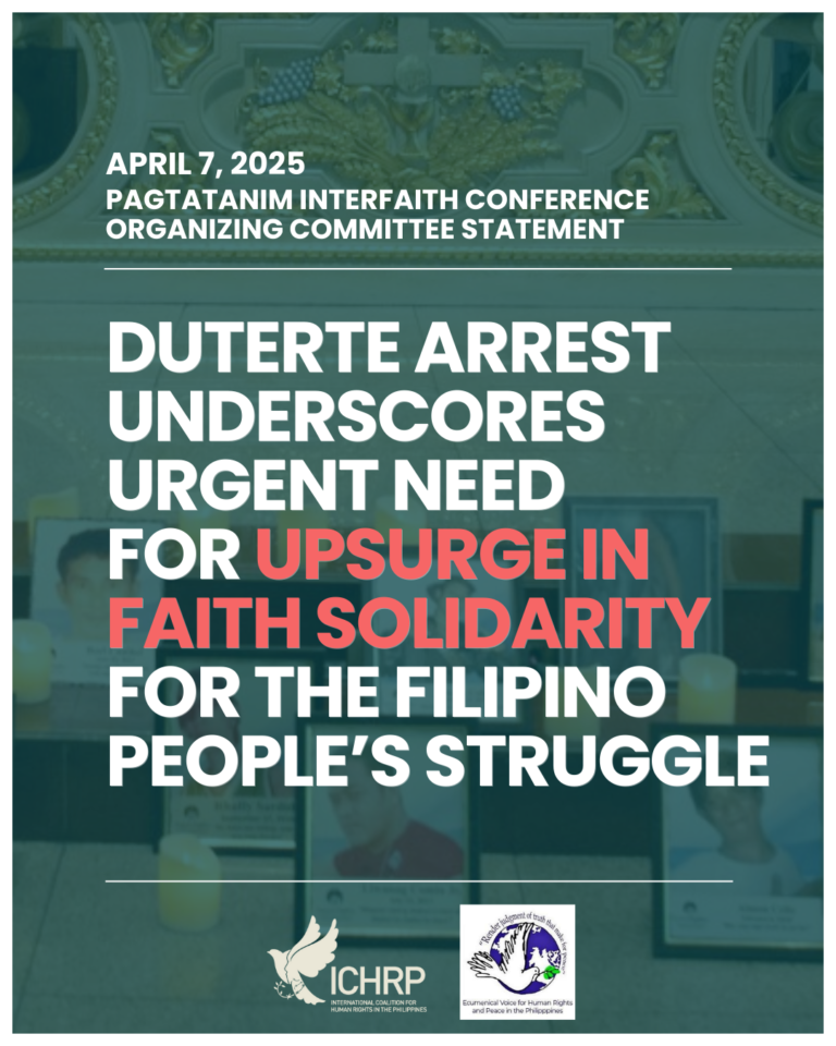 Duterte Arrest Underscores Urgent Need for Upsurge in Faith Solidarity for the Filipino People’s Struggle