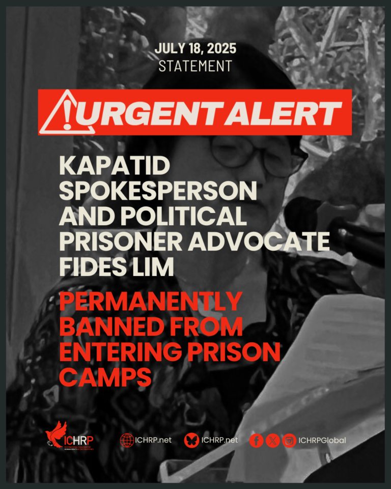 Kapatid spokesperson and political prisoner advocate Fides Lim permanently banned from entering prison camps