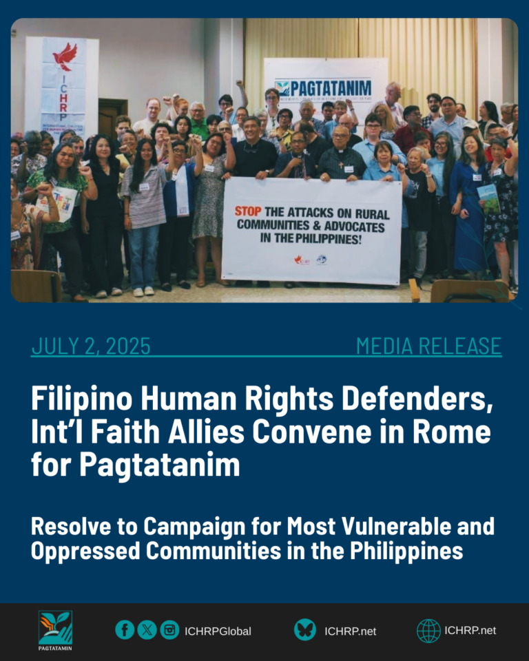 Filipino human rights defenders, int’l faith allies convene in Rome, resolve to campaign for most vulnerable and oppressed communities in the Philippines
