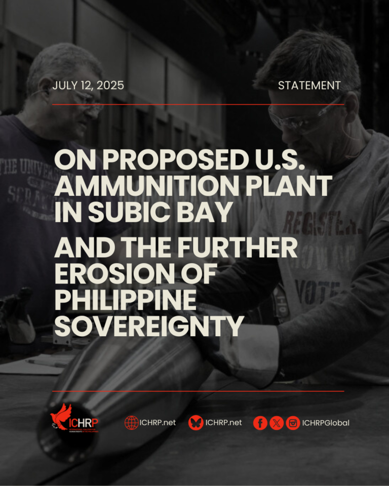 On proposed US ammunition plant in Subic Bay and the further erosion of Philippine sovereignty