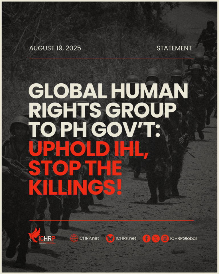 Global human rights group to PH gov’t: uphold Int’l Humanitarian Law, stop the killings