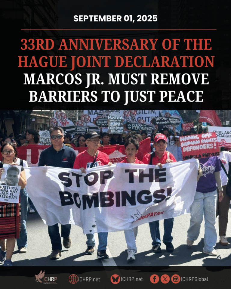 33rd Anniversary of the Hague Joint Declaration: Marcos Jr. Must Remove Barriers to Just Peace