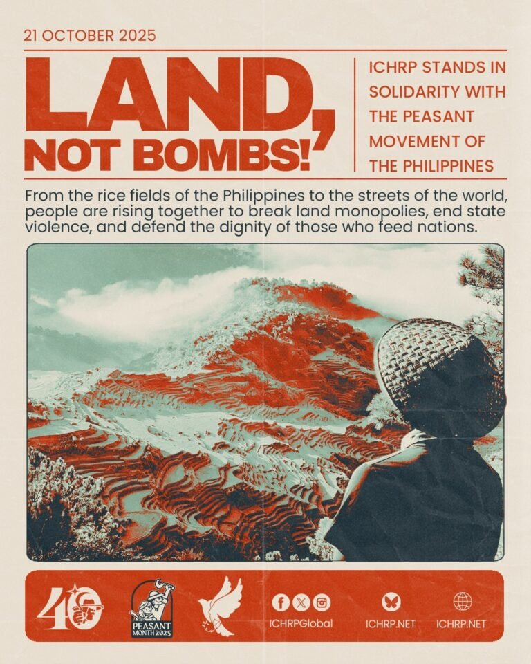 Land, not bombs! ¡Tierra, no bombas! De la terre, pas des bombes!