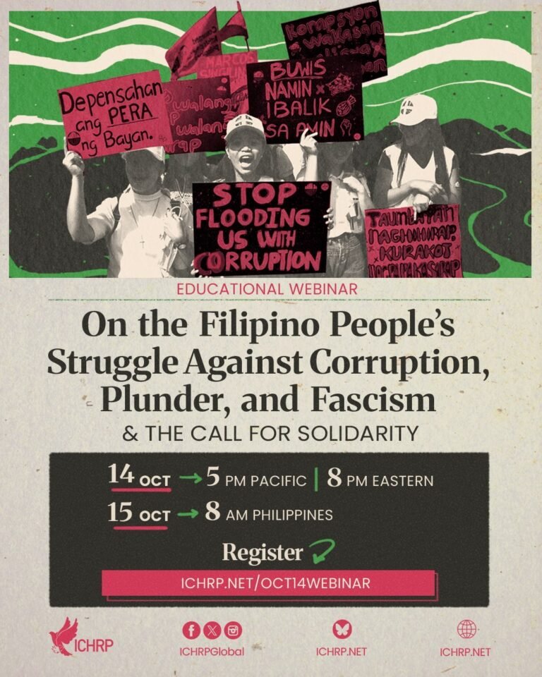 Upcoming webinar: On the Filipino people’s struggle against corruption, plunder, and fascism