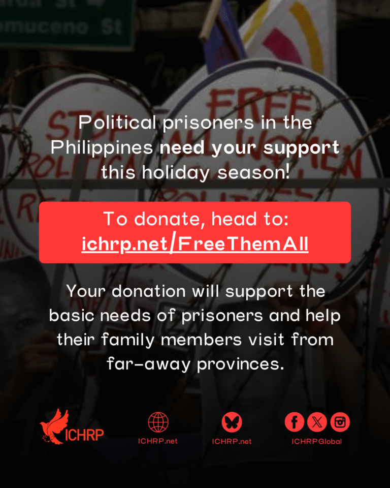 Political prisoners in the Philippines need your support this holiday season!