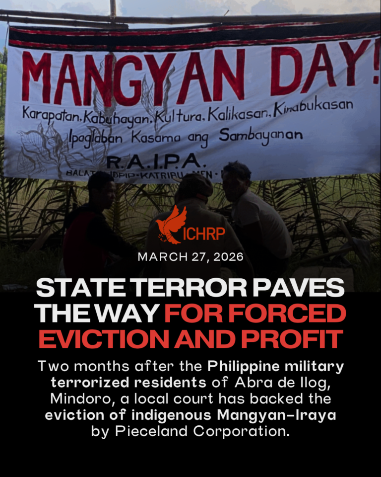 ICHRP Condemns Court-Authorized Eviction of Mangyan-Iraya in Abra de Ilog, Mindoro