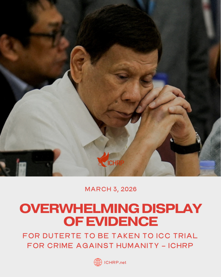 Duterte should now go to trial at International Criminal Court after overwhelming display of evidence – rights group