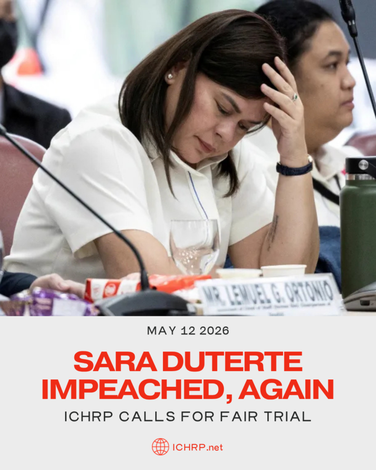 ICHRP Applauds 2nd Impeachment of Sara Duterte, Calls for Immediate and Fair Trial