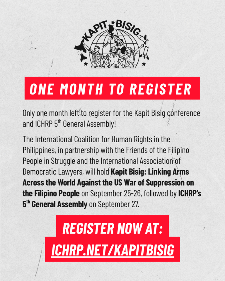 One month left to register for Kapit Bisig conference and ICHRP 5th General Assembly!