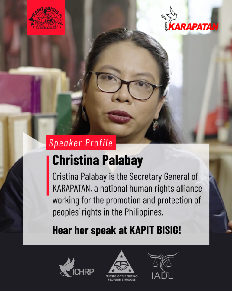Hear Chistina Palabay speak at the Kapit Bisig conference!